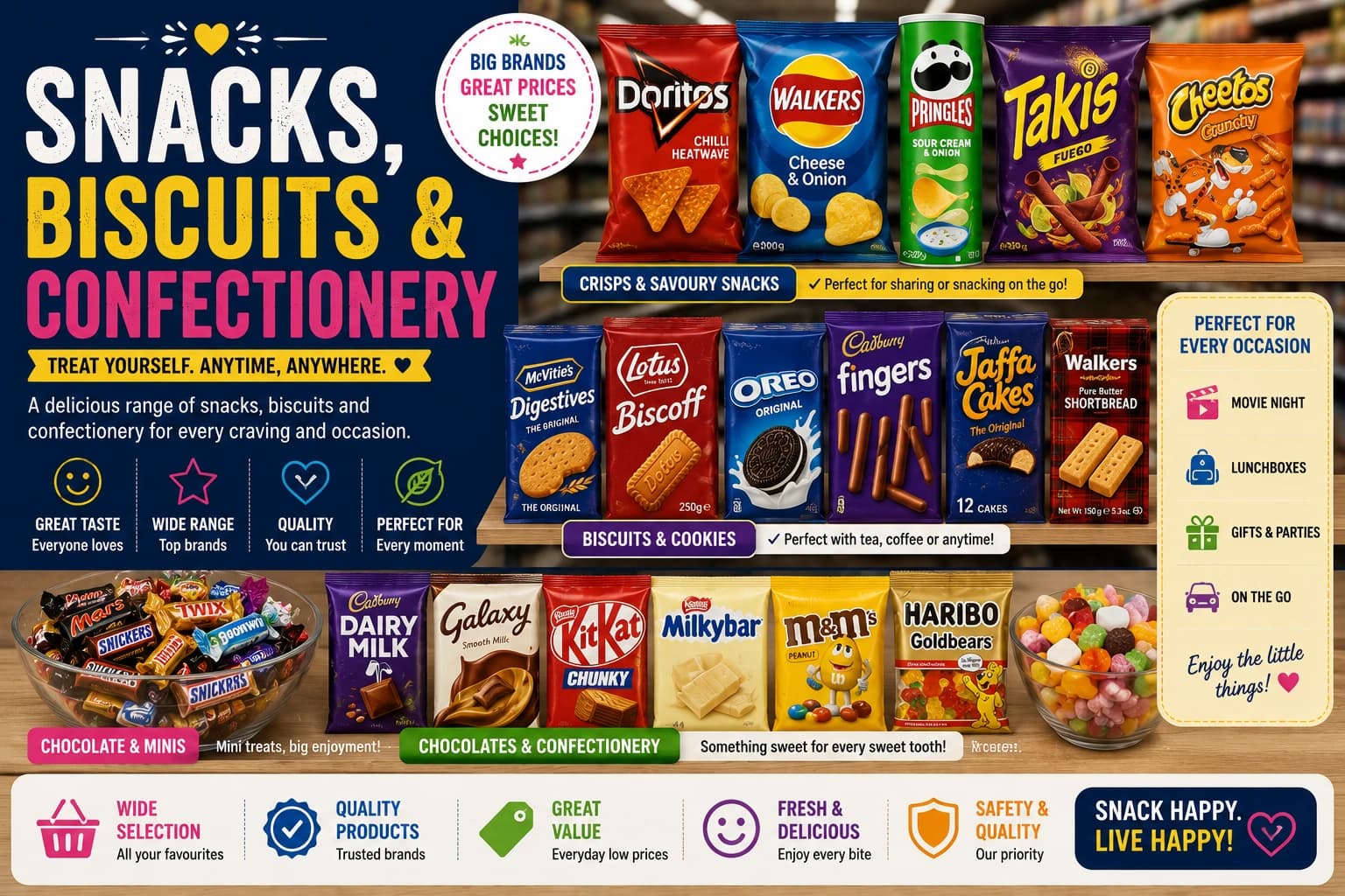Snacks, Biscuits & Confectionery category artwork