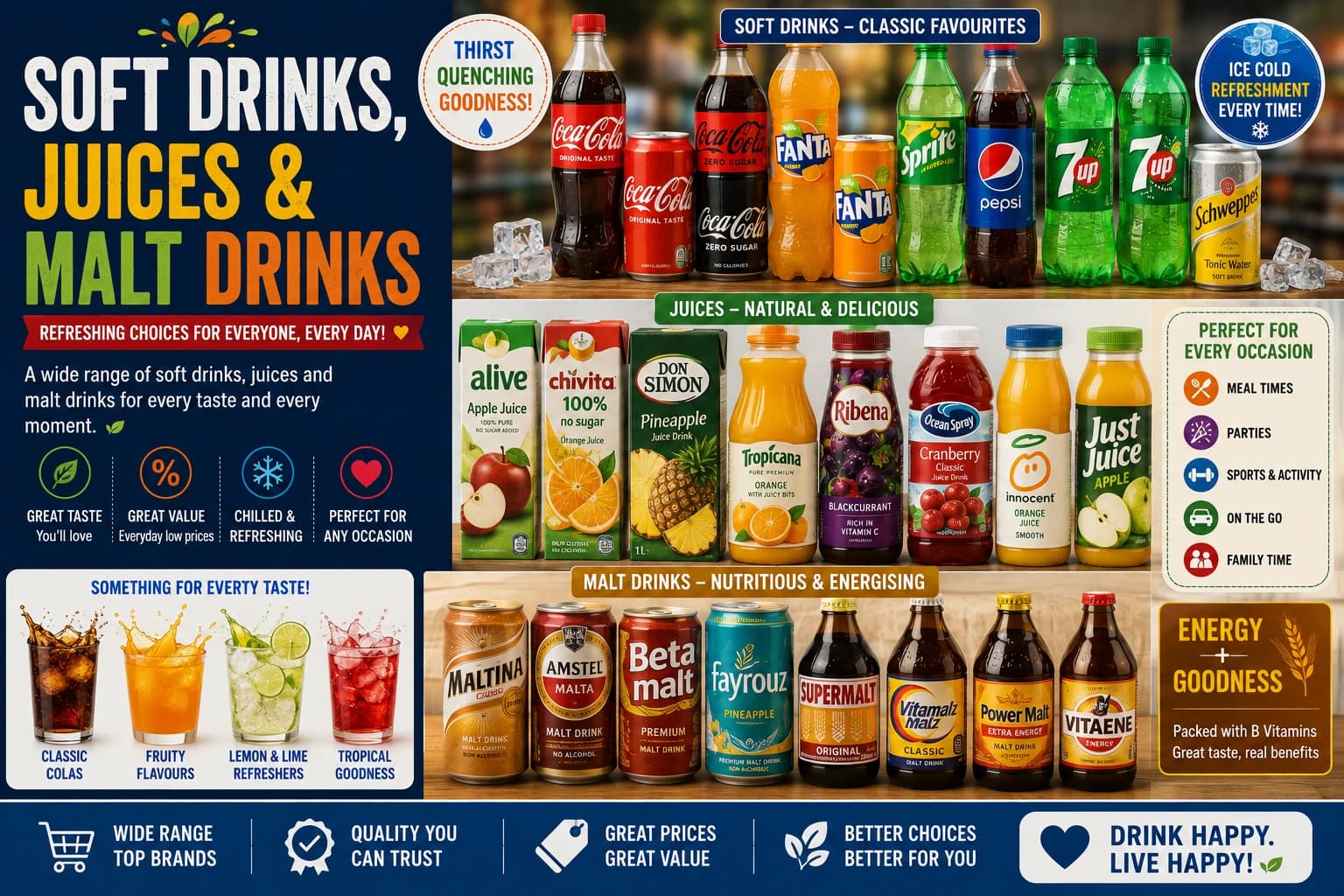 Soft Drinks, Juices & Malt Drinks category artwork